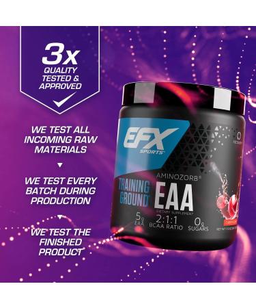 EFX Sports Training Ground EAA | Essential Amino Acids Supplement for Energy & Protein | Pre Intra Post Workout | 40 Servings Cherry Bomb - Buy Online on GoSupps.com