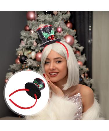 FRCOLOR Christmas Mini Top Hat Headband French Hat Headwear Glitter Hair Hoop with Bell for Xmas Holiday 1920s Gatsby Costume Party Supplies - Buy Online on GoSupps.com