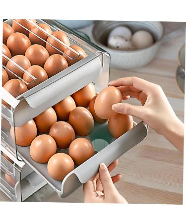 Healvian Food Tray Drawer Eggs Plastic Egg Tray Fridge Bin Household Egg Tray Egg Box Refrigerator re-usable - Buy Online on GoSupps.com