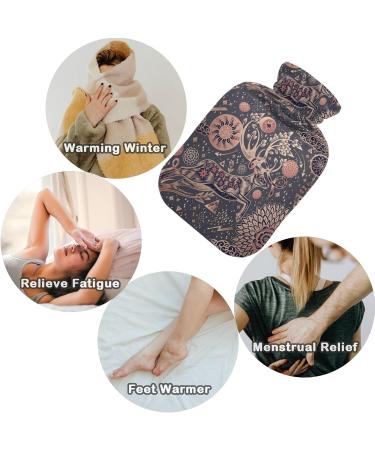 Shop Naanle Vintage Floral Deer Hot Water Bottle - 2L Transparent Heat & Cold Therapy for Pain Relief | Ideal for Bed Hands & Feet - Buy Online on GoSupps.com