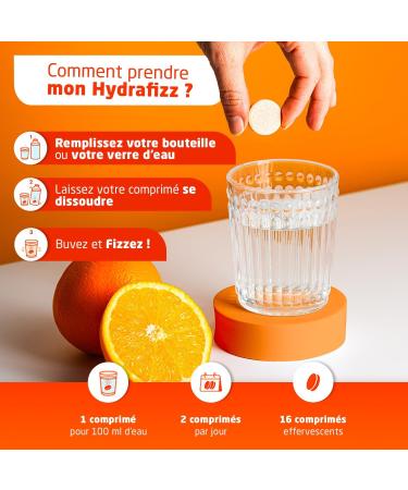 UPSA - Hydrafizz Boost - Compl ment Alimentaire nergie & Hydratation - lectrolytes Glucose Caf ine Guarana Zinc Vitamines C & B3 - Go t Orange - Fabriqu en France - 16 Comprim s Effervescents - Buy Online on GoSupps.com