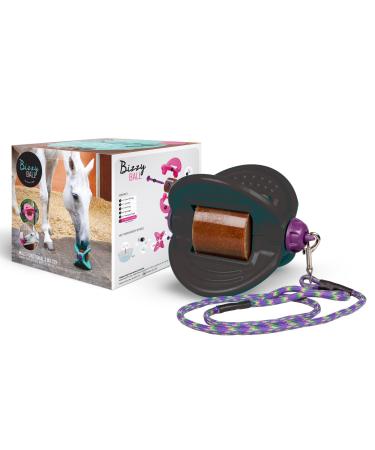 Bizzy Ball Horse Toy Black | Bizzy Lick Holder Reduce Boredom in Horses | Innovative Design | Peppermint Essential Oil included | 847g