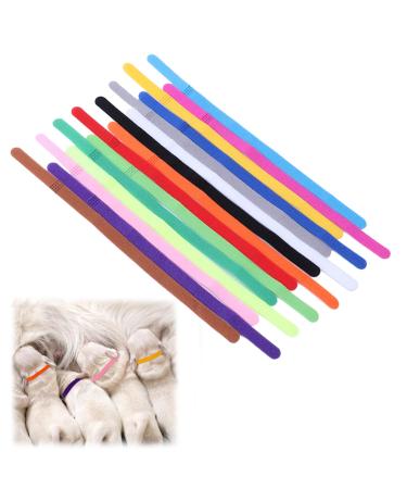 15PCS Puppy ID Collars Easy to Use Adjustable Newborn Kitten Collars Soft Fabrics Whelping Collars for Kittens Neck of the Puppy and Dog