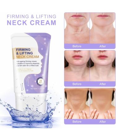 Tighten and Lift Neck Cream Neck Firming Cream with Retinol Hyaluronic Acid Vitamin C+E - 120ml Anti-Ageing Cream for Tightening Firming Lifting Reduces Sagging Skin for Youthful Look - Buy Online on GoSupps.com