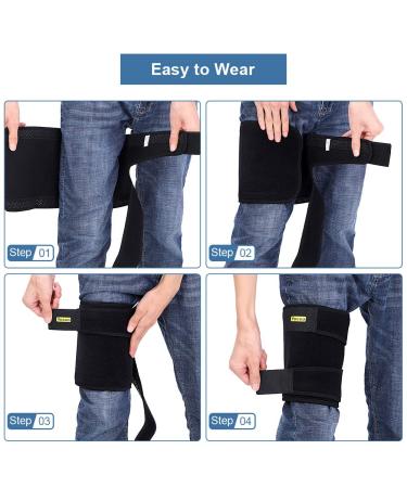 Thigh Bandage for Muscle Fiber Tear | Adjustable Neoprene Compression Sleeves with Velcro | Pain Relief & Rehabilitation - Buy Online on GoSupps.com