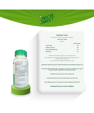 Necta Sweet 1-Grain Saccharin Tablets - Zero-Calorie Sugar Substitutes (6-Pack, 1,000 Tablets) - Buy Online on GoSupps.com