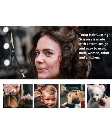 Tecto Hair Cutting Scissors 6.6 - Professional Stainless Steel Barber Shears for Men, Women & Kids | Extra Sharp Hair Cutting Scissors with Leather Case - Buy Online on GoSupps.com