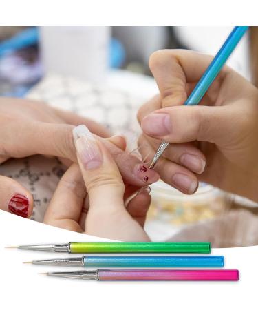 Fine Liner Nail Art Brush | Drawing Nail Art Pens - 7/9/11mm Nail Brushes for Home Use or Professional Nail Salon Nail Art Brushes Set Painting Nail Design Pen - Buy Online on GoSupps.com