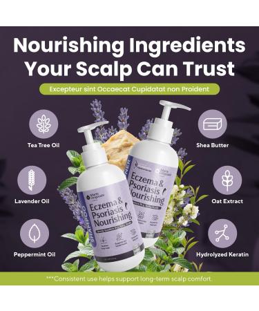 Marie Originals Eczema & Psoriasis Nourishing Shampoo and Conditioner Bundle Itchy Scalp Relief Dry Scalp Shampoo & Hydrating Conditioner with Tea Tree Lavender & Peppermint 8 oz Each - Buy Online on GoSupps.com