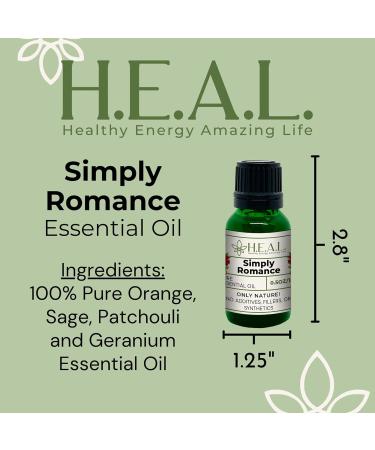 H.E.A.L.'s Simply Romance Essential Oil Blend Orange Sage Patchouli & Geranium 0.5oz - Buy Online on GoSupps.com