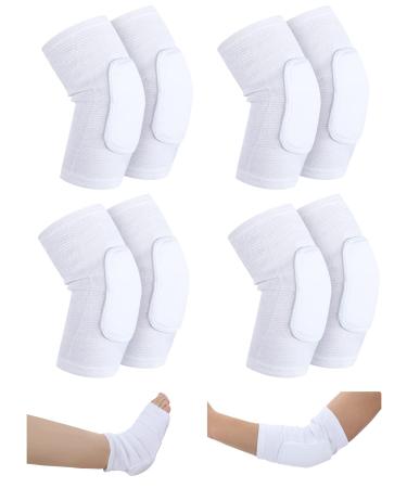 Sosation 8 Pcs Knit Elastic Heel/Elbow Protectors Heel Protectors for Pressure Sores Elbow Pads Protects Skin Ulcerations and Relieves Pressure Elbow Sleeve for Elderly Relieve Pressure Sores (M)