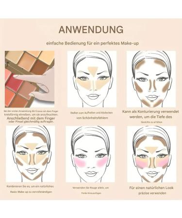  Veeteah Concealer and cream blush palette - Cream blush palette - Multi-functional blush - 12 blush colors for face and contour - Natural cheek tint for girls - Buy Online on GoSupps.com