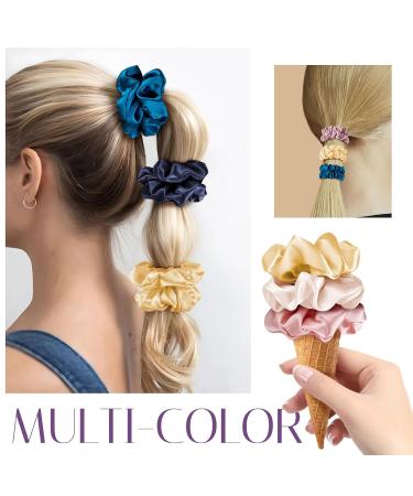 Osilk 3 Set Silk Hair Ties | 100% Silk Scrunchies & Elastic Hair Bands - Punch Blue Hair Jewelry - Buy Online on GoSupps.com