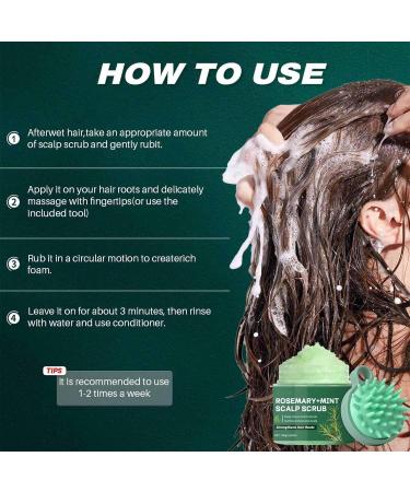 Rosemary Scalp Scrub with Mint Oil Hair Scrub Nourishing Scalp Exfoliator with Scalp Massager for All Hair Types - Buy Online on GoSupps.com