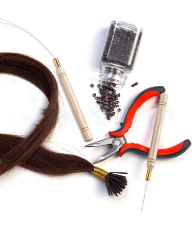 JIHUOO 6-Piece Wooden Hair Extension Needle Threader Set | Loop Needle for Hair Beard & Jewelry | International Shipping Available - Buy Online on GoSupps.com