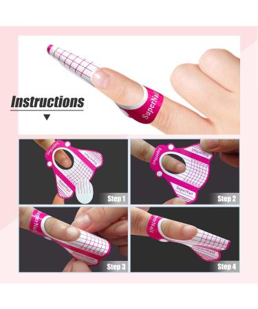 Hanyousheng 100 Pieces Self-Adhesive Nail Forms for Nail Extensions - Nail Art Sticker Guide for Acrylic UV Gel Nails - Pack of 1 - Buy Online on GoSupps.com