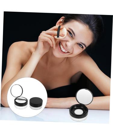 WOONEKY 6 Pcs Elastic Mesh Loose Powder Box Powder Case with Mirror DIY Powder Case Empty Portable Abs Black - Buy Online on GoSupps.com