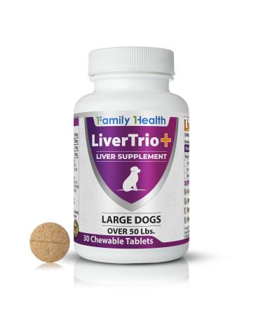 Comprehensive Liver Support Supplement for Large Dogs. Flavorful Chewable Tablets Combining Same SPC Silybin A+B + Glutathione 30Ct (Large) Large (1 Pack)