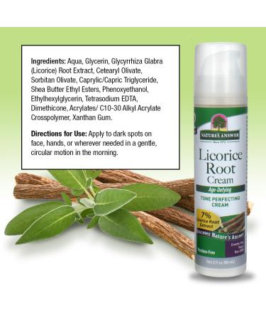 Nature's Answer Licorice Root Cream Skin Tone Perfecting Moisturizer with 7% Licorice Shea Butter Age-Defying Face & Hand Cream 1.7 oz Alcohol & Paraben Free - Buy Online on GoSupps.com