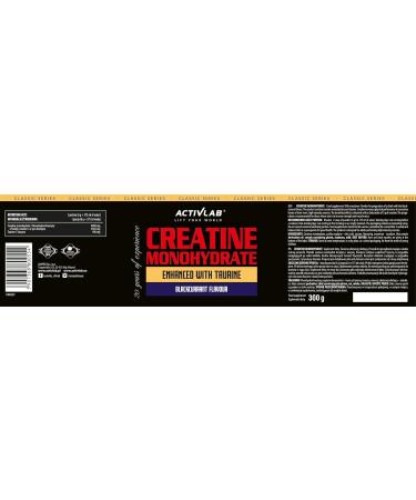 Activlab Creatine Monohydrate 300g - Black Currant - 50 Portions - Enhanced with Taurine for Power & Endurance - Ideal for Bodybuilders & Athletes - Buy Online on GoSupps.com
