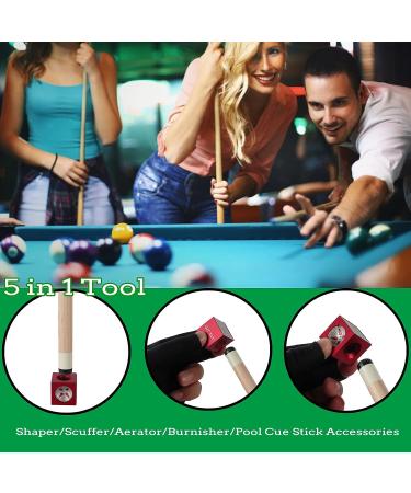 CUEELF 5-in-1 Cube Billiard Pool Cue Tip Repair Tool - Blue | Stick Shaper, Scuffer, Aerator, Burnisher | Pool Cue Accessories - Buy Online on GoSupps.com