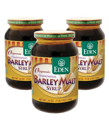 Eden Traditional Organic Barley Malt Syrup, Non-GMO, USA grown and made, Non-Dyastatic, 20 oz Glass Jar (3-Pack) 1.25 Pound (Pack of 3) - Buy Online on GoSupps.com