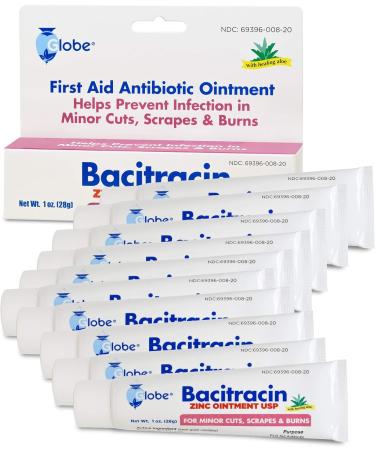 Bacitracin Zinc Ointment 1 oz - Antibiotic First Aid Supplies - Maximum Healing Power - Prevents Infection - 10 Pack - Buy Online on GoSupps.com