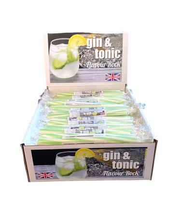 100 X Gin & Tonic Rock Sticks Handmade Traditional Rainbow Classic Sweets Retro Seaside Gift Wholesale Confectionery