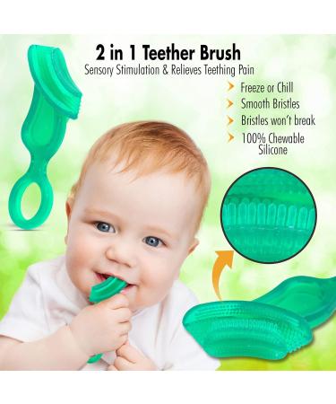 Baby Buddy Green Silicone First Toothbrush - Soft Bristles for Gentle Cleaning - Buy Online on GoSupps.com