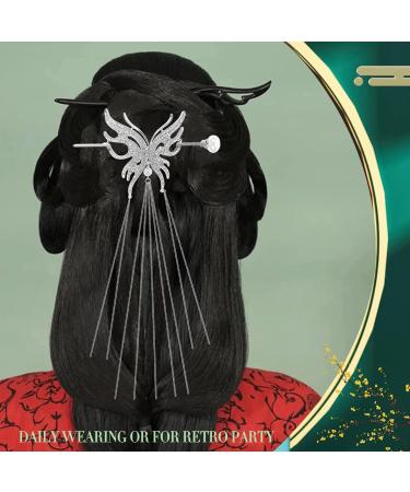LALAFINA Butterfly Pearl Hairpin Hair Jewels for Women Hair Tassel Chinese Hair Fork Chinese Headdress Pearl Hair Chopsticks Bride Headpiece Pan Hair Artifact Metal Women's Alloy - Buy Online on GoSupps.com