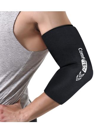 ComfiTECH Elbow Ice Pack for Tendonitis and Tennis Elbow Ice Pack Wrap Sleeve Cold Compression Golfers Arm Ice Pack for Injuries Reusable Calf Cold Compression for Pain Relief (L Black) Black for Elbow (Pack of 1) Large