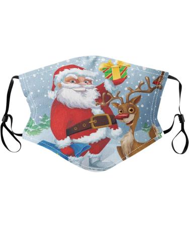 Deholifer 10-Piece Washable Multi-Colored Cotton Masks - Adjustable Mouth & Nose Protection for Adults | Holiday Fabric Face Cover - Buy Online on GoSupps.com