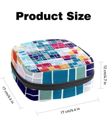 Buy Colorful Mosaic Menstruation Pad Bag with Zipper | Women's Tampon & Napkin Collection Bags | Stylish & Functional Storage for Women & Girls - Buy Online on GoSupps.com