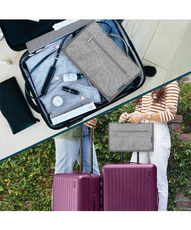 Pavilia Hanging Toiletry Bag | Foldable Travel Organizer for Cosmetics & Jewelry | Water-Resistant | Heather Grey - Buy Online on GoSupps.com