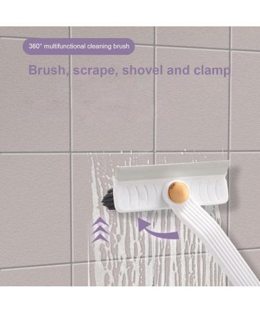 Crevice Brush - Crevice Cleaner Brush | 360-Degree Rotatable Kitchen Squeegee Brush | Kitchen Squeegee Brush With V-Shaped Bristles| Multifunctional Cleaning Brush For Tiles Mirrors Home And Apartme White - Buy Online on GoSupps.com
