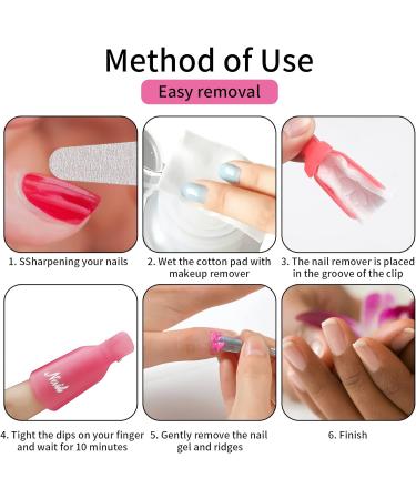  XUIIOSOOKP 20 Pcs Gel Nail Polish Remover Clips with Nail File and Cuticle - Buy Online on GoSupps.com