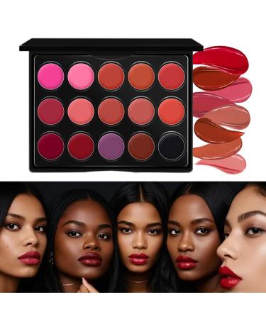 Lipstick Palette 15 Colors Moisture Matte Texture Lip Glaze Palette Portable Moisture for Breathtaking Lip Art with 15 HighQuality Colors Silky colors offer seduction