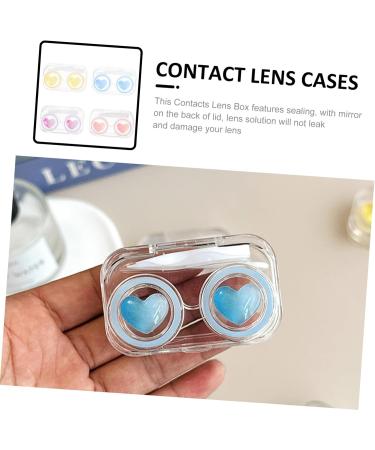 Buy Homsfou 4-Pack Contact Lens Containers & Travel Case - Glossy Makeup Mirror & Solution Holder - Perfect for Travel - Buy Online on GoSupps.com