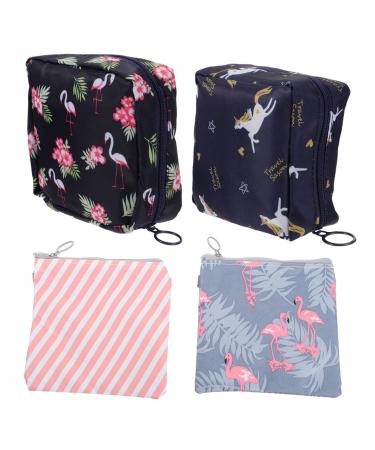 Lurrose Pad Bags for Period 4pcs Napkin Storage Bag Purse for Women Small Bags for Jewelry Suit Pad Canvas Purse First Period Kit for Girls Tampon Pouch Tampon Purse Period Kit Bag