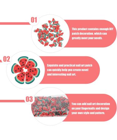 EXCEART Watermelon Charm 5 Pcs 3D Polymer Clay Sticker Slices for DIY Art Supplies (1x0.5x0.1CM) | International Shipping Available - Buy Online on GoSupps.com