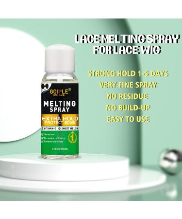 Lace Melting and Holding Spray for Wigs Extra Hold Hair Adhesive for Closures Extensions and Natural Edge Forming - With Edge Brush (3.4oz) - Buy Online on GoSupps.com
