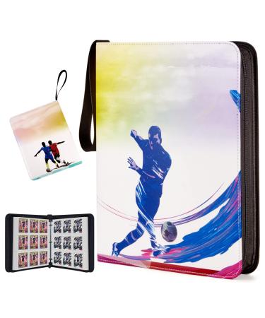 GHIUAN Cards Binder for Football Cards Soccer Card Binder 9 Pocket Trading Cards Collector Album with 720 Pocket Holder Storage Display Case with Sleeves Soccer Card 720 Pockets Football Type 2