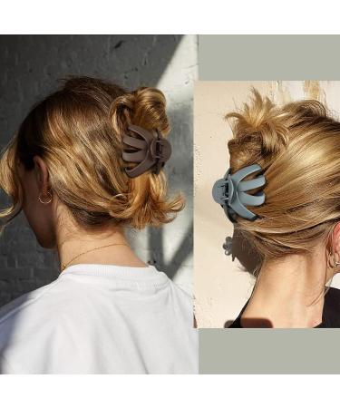 5PCS Large Octopus Hair Claw Clips - Non-slip Strong Hold Matte Clips for Thick Hair - Set of 5 in Black, Gray, Blue, Pink, Brown - 3 Inch Spider Claw Clips for Women and Girls - Buy Online on GoSupps.com