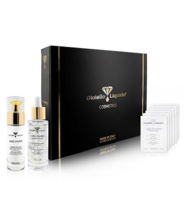 Elastic Gift Box (B04) 1 Face Cream with Colloidal Gold X50 anti-aging + 1 Face Oil with Pure Silver and Concentrated Oils Diplomas birthday Christmas gift Gioiello Liquido