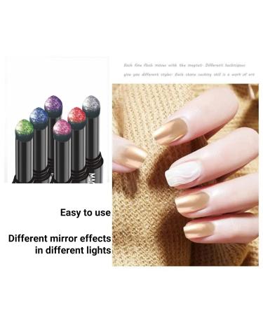 6pcs Double Head Air Cushion Pen & 12 Colors Chrome Nail Powder Kit - Holographic Mirror Effect Nail Polish | Acrylic Nail Powder - Buy Online on GoSupps.com