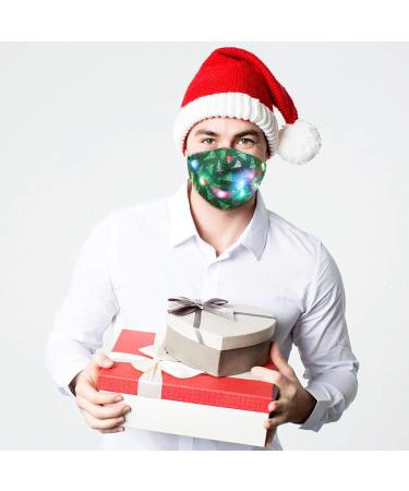 Deholifer 5-Piece Christmas Fabric Face Mask Set for Adults | Washable Cotton Mouth & Nose Protection | Adjustable & Luminescent Design - Buy Online on GoSupps.com