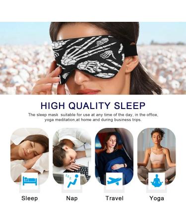 Breathable Halloween Skull Hands Eye Mask - Cool Feeling Sleep Cover for Men & Women - Perfect for Summer Rest and Travel - Buy Online on GoSupps.com
