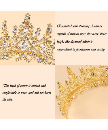 Tobatoba Gold Crown for Women - Crystal Tiara for Birthday, Wedding, Prom, Quinceanera & Halloween Cosplay - Buy Online on GoSupps.com