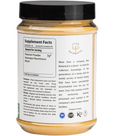 Shatavari Powder | Breastfeeding & Women's Health Tonic | Herbal Supplement (200g / 7 Oz) | Uterine Tonic, Promotes Strength | Non GMO, Gluten Free - Buy Online on GoSupps.com