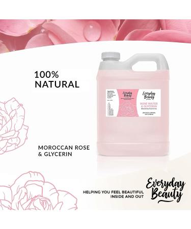 Alcohol-Free Rose Water & Glycerin Face Toner - 32oz Bulk Vegan Formula for Face & Hair - Calming & Soothing for All Skin Types - 32 fl oz - Buy Online on GoSupps.com